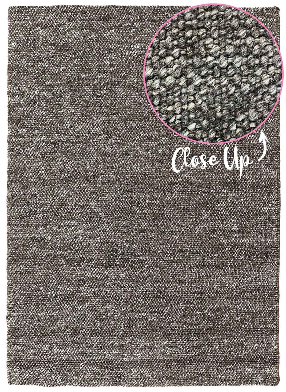 Emerald Charcoal Textured Rug | Wool Rugs Belrose | Rugs N Timber