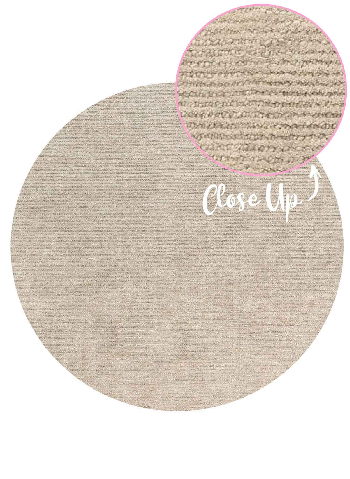 Wellington Beige Round Rug | Wool Rugs Belrose | Rugs 'N' Timber