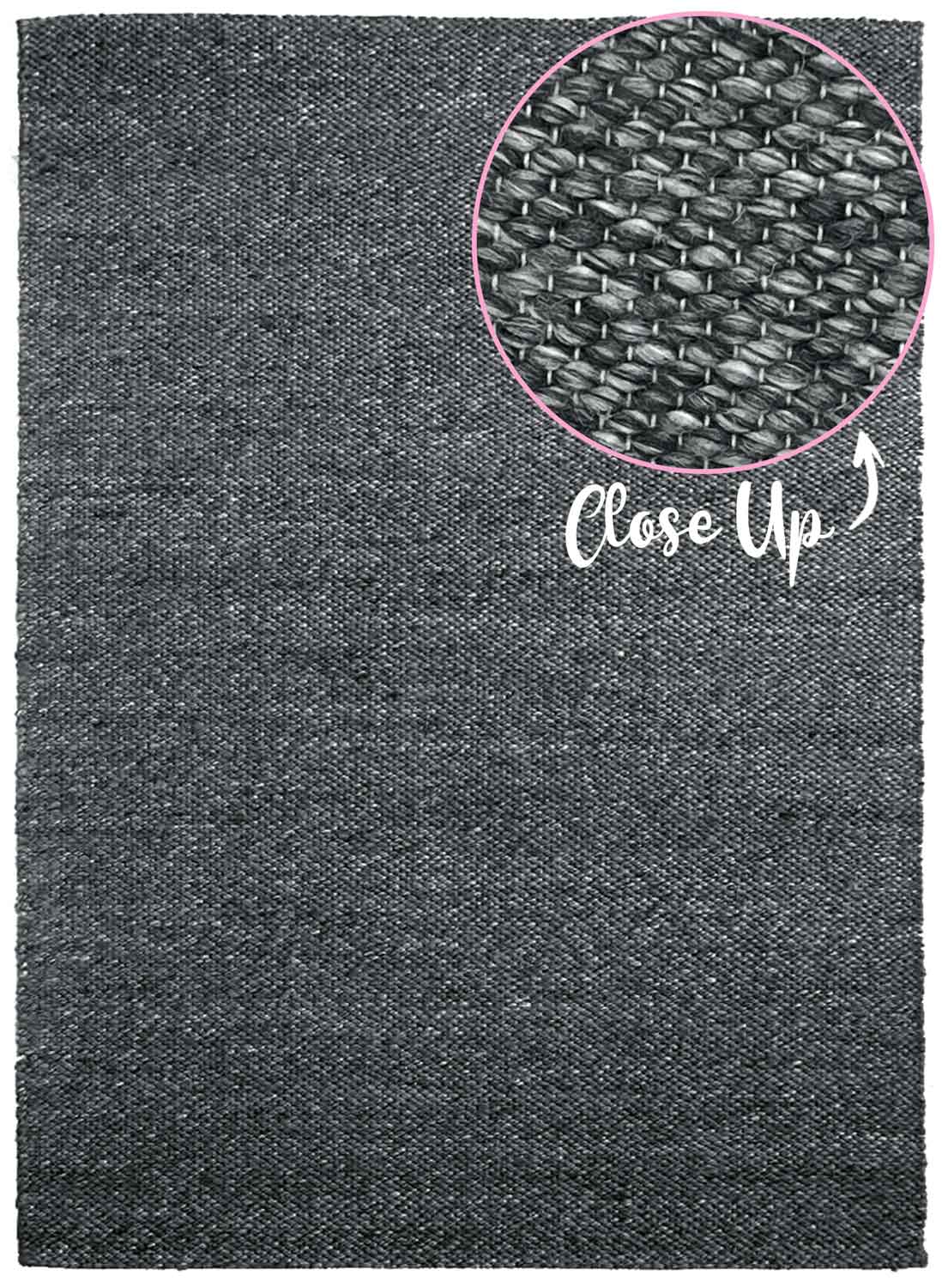 Opal Midnight Grey Rug | Wool Rugs Belrose | Rugs N Timber