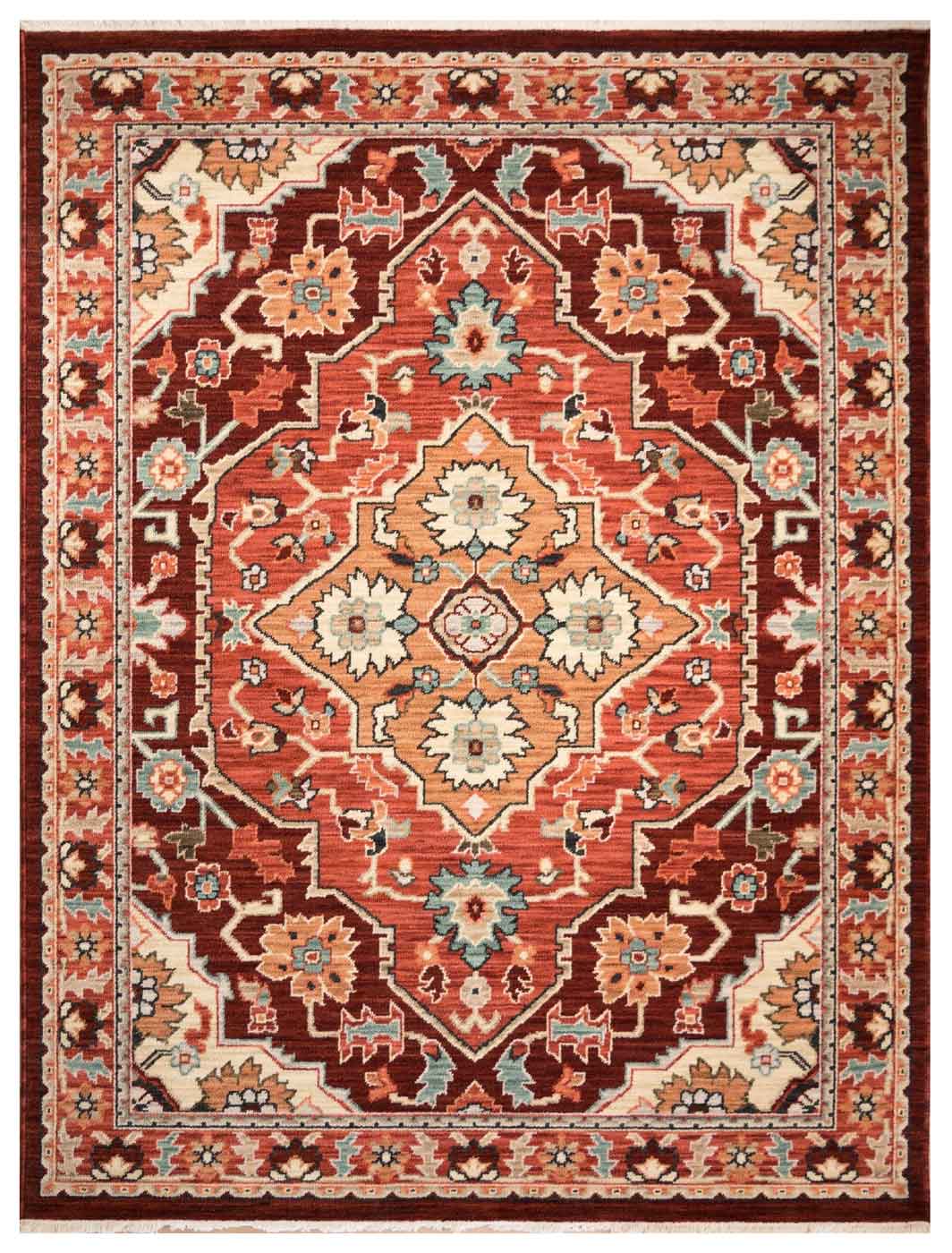 Walter Heritage Spice rug – traditional Axminster wool rug in warm red and tones with intricate medallion design. Available at Rugs N Timber Belrose.