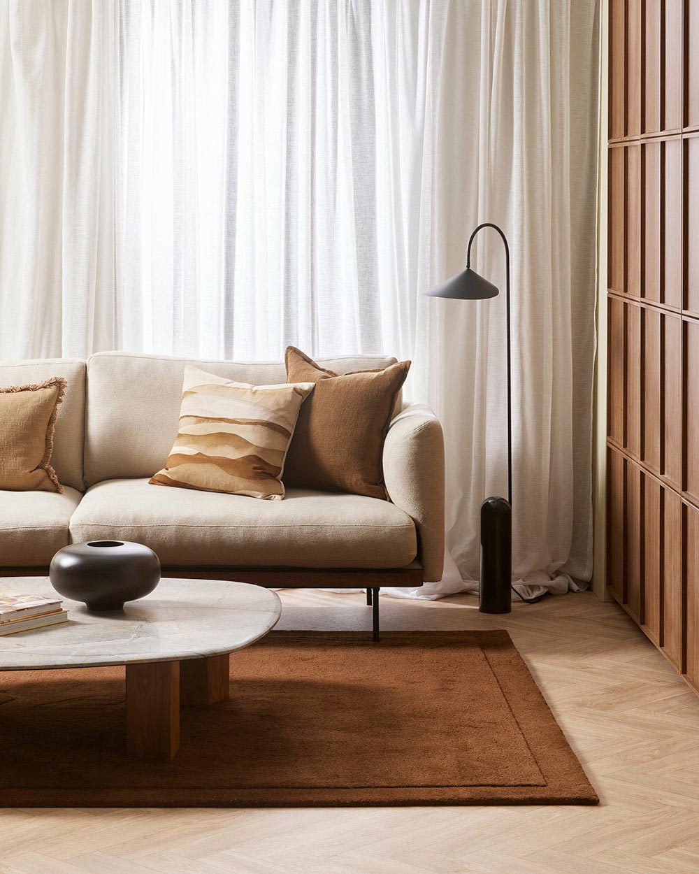 Norfolk Chocolate Rug by Baya | Brown Designer Wool Rug | Rugs N Timber Belrose