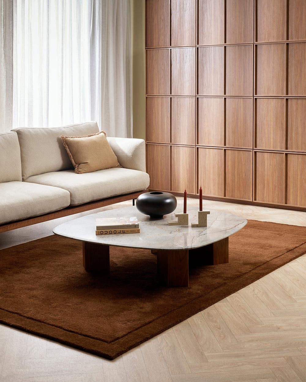 Norfolk Chocolate Rug by Baya | Brown Designer Wool Rug | Rugs N Timber Belrose