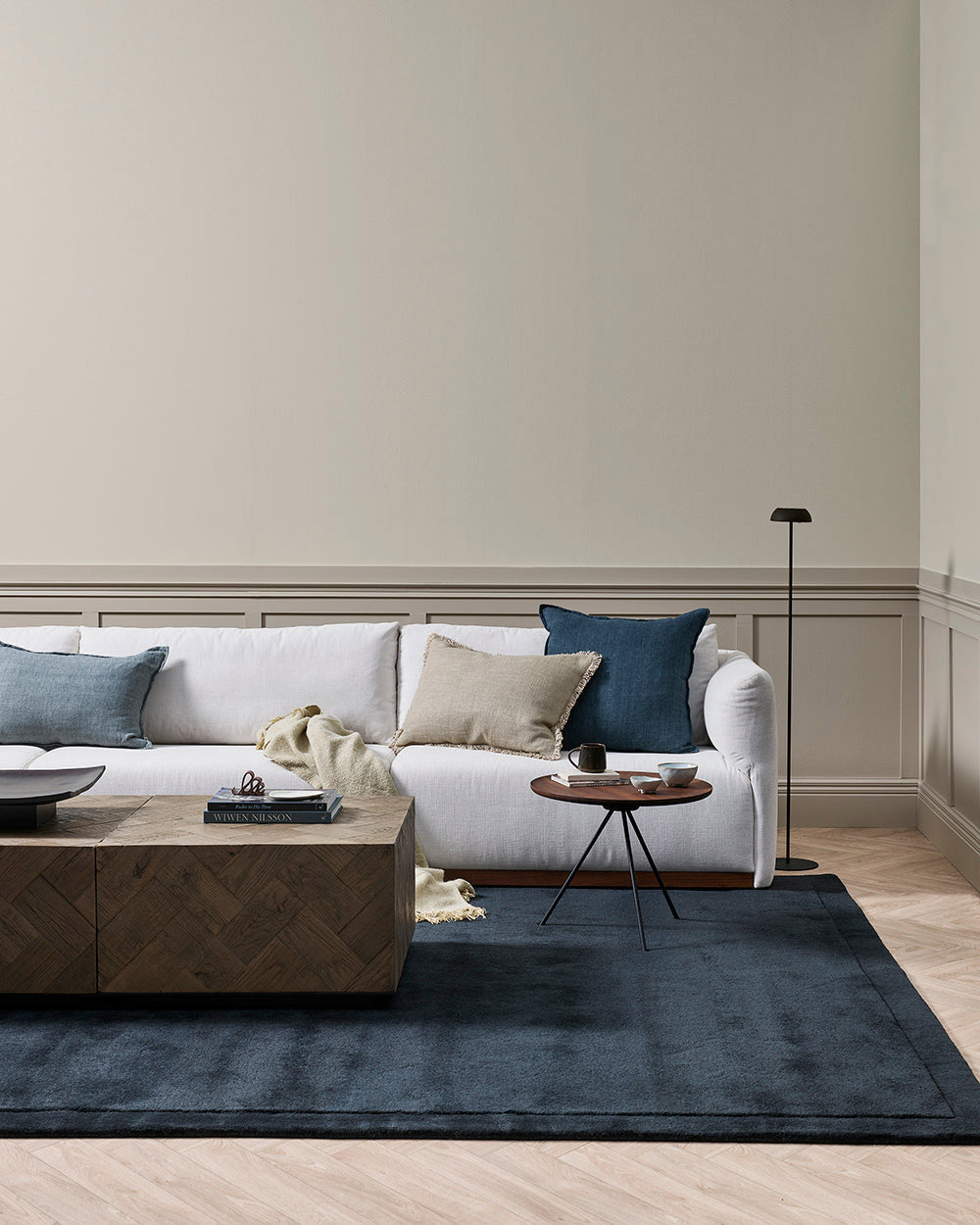 Norfolk Ink Rug by Baya | Deep Blue Designer Wool Rug | Rugs N Timber Belrose