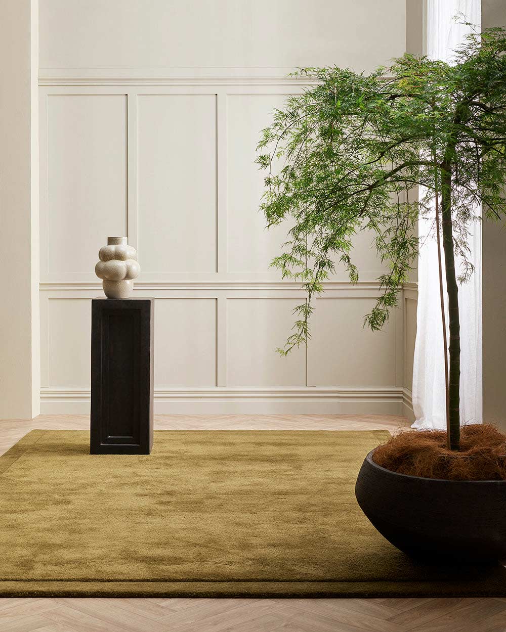 Norfolk Olive Rug by Baya | Green Designer Wool Rug | Rugs N Timber Belrose