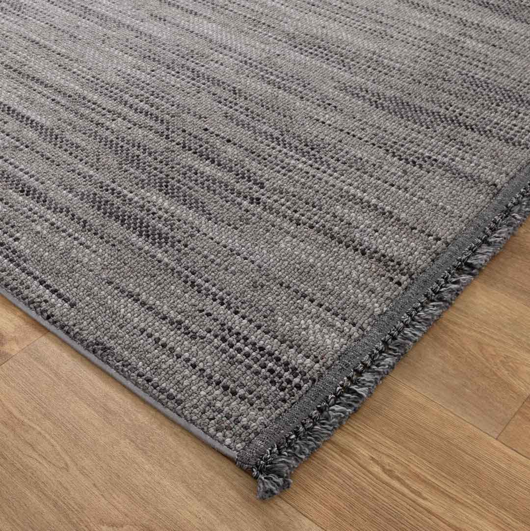 Cortona Charcoal Shadow Rug | bold dark grey rug with textured vertical streaks | Rugs N Timber Belrose