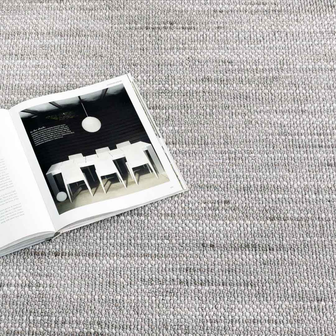 Cortona Mist Drift Rug | Soft grey tones with subtle streaked weave for a calm look | Rugs N Timber Belrose