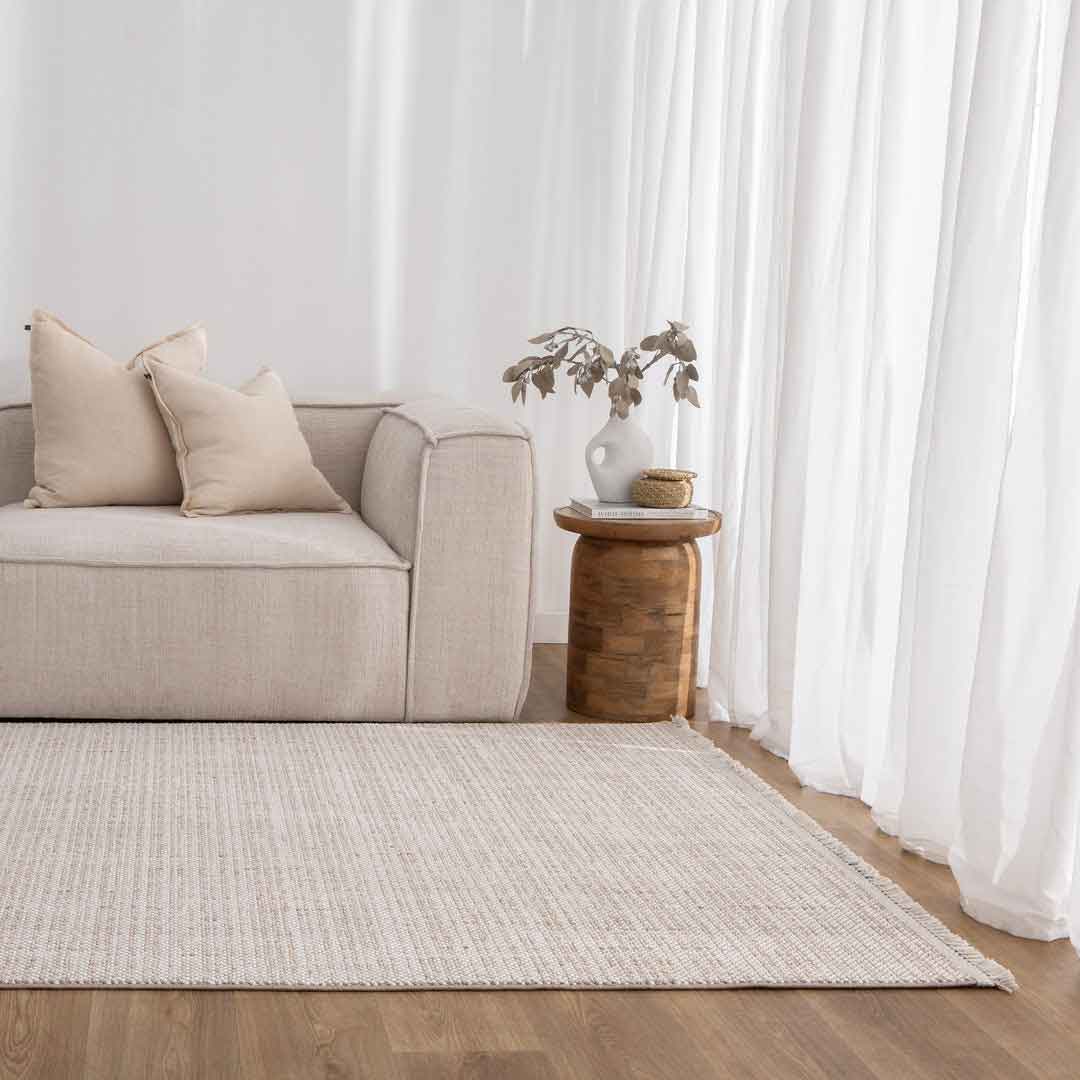 Cortona Oatmeal Drift Rug | soft beige woven rug with timeless neutral appeal | Rugs N Timber Belrose
