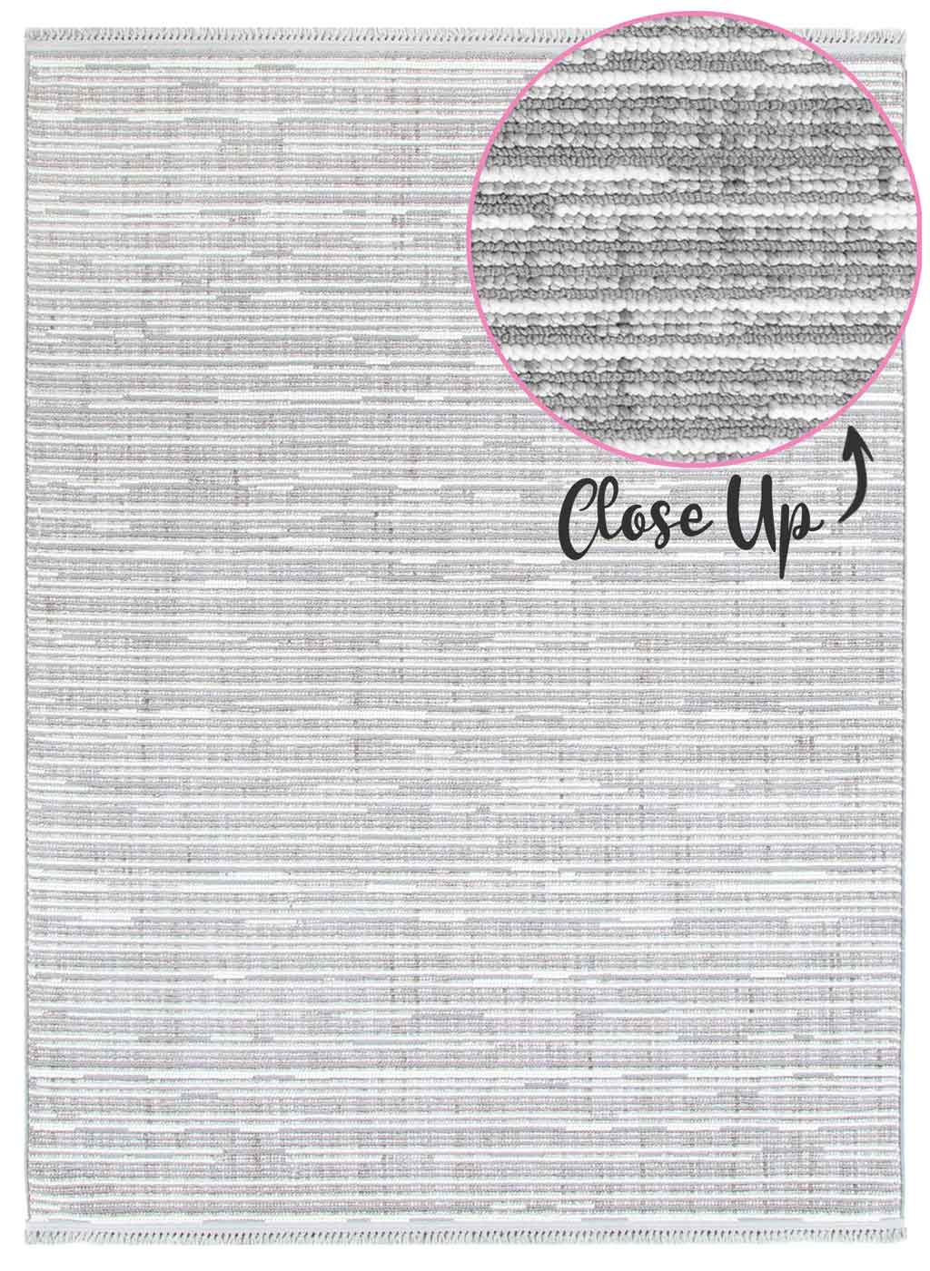 Cortona Silverstone Horizon Rug | Elegant grey horizontal striations with a modern finish | Rugs N Timber Belrose