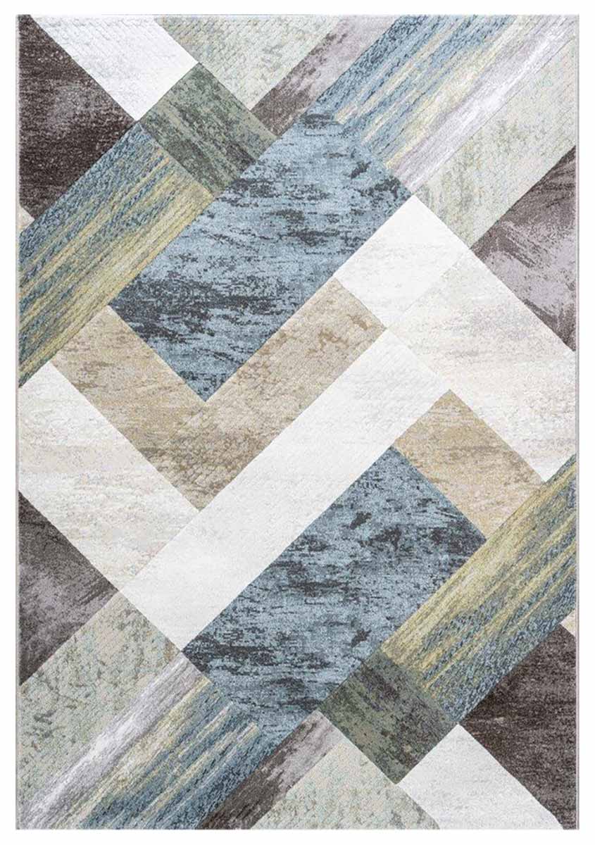 Willoughby Cerulean Blocks Rug | Modern Area Rug for Living Room or Bedroom | Rugs N Timber Belrose