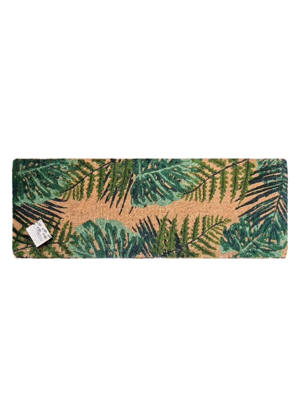 FM2 Premium Thick Coir Double Doormat - Green Leaves