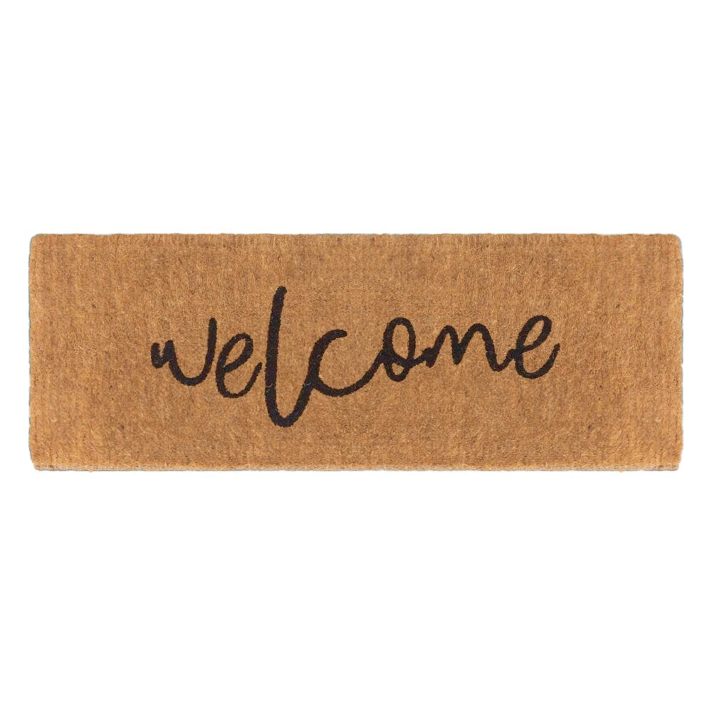 FM2 Premium Thick Coir Double Doormat - Black Welcome
