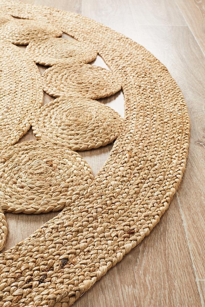 Emma Circles Jute Natural Round Rug