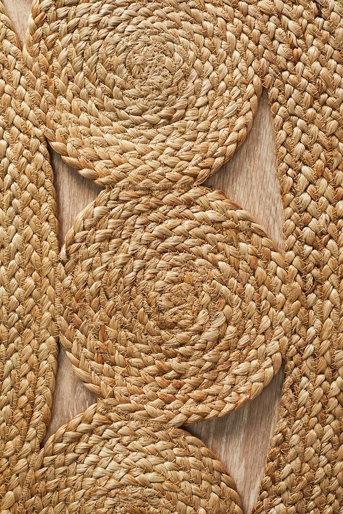Emma Circles Jute Natural Round Rug