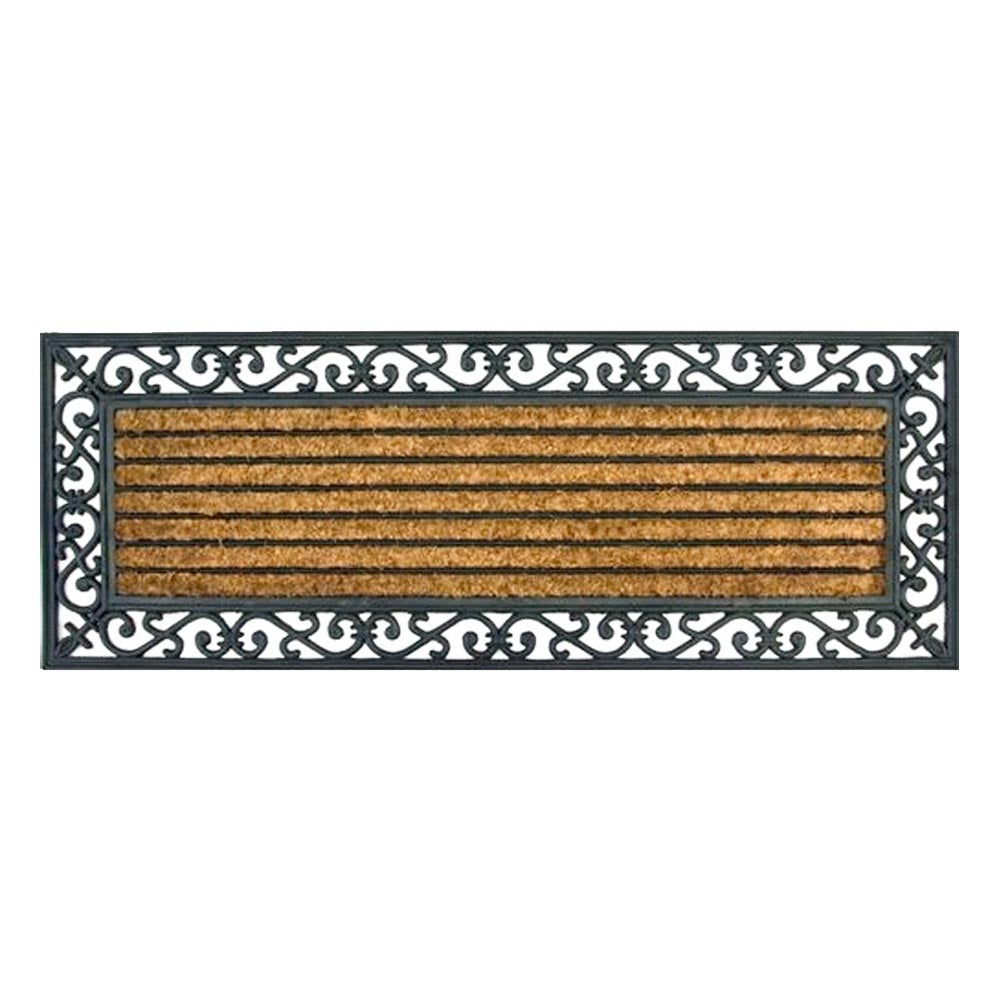 Castle Rubber Coir Double Doormat - Stripes