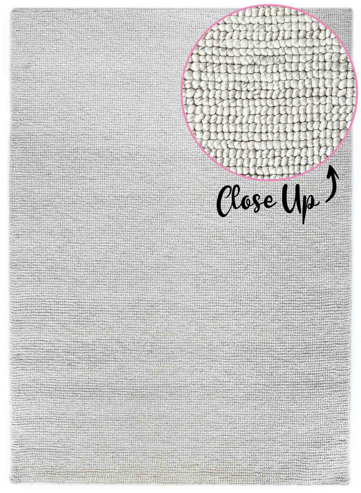 Pearl White Textured Rug