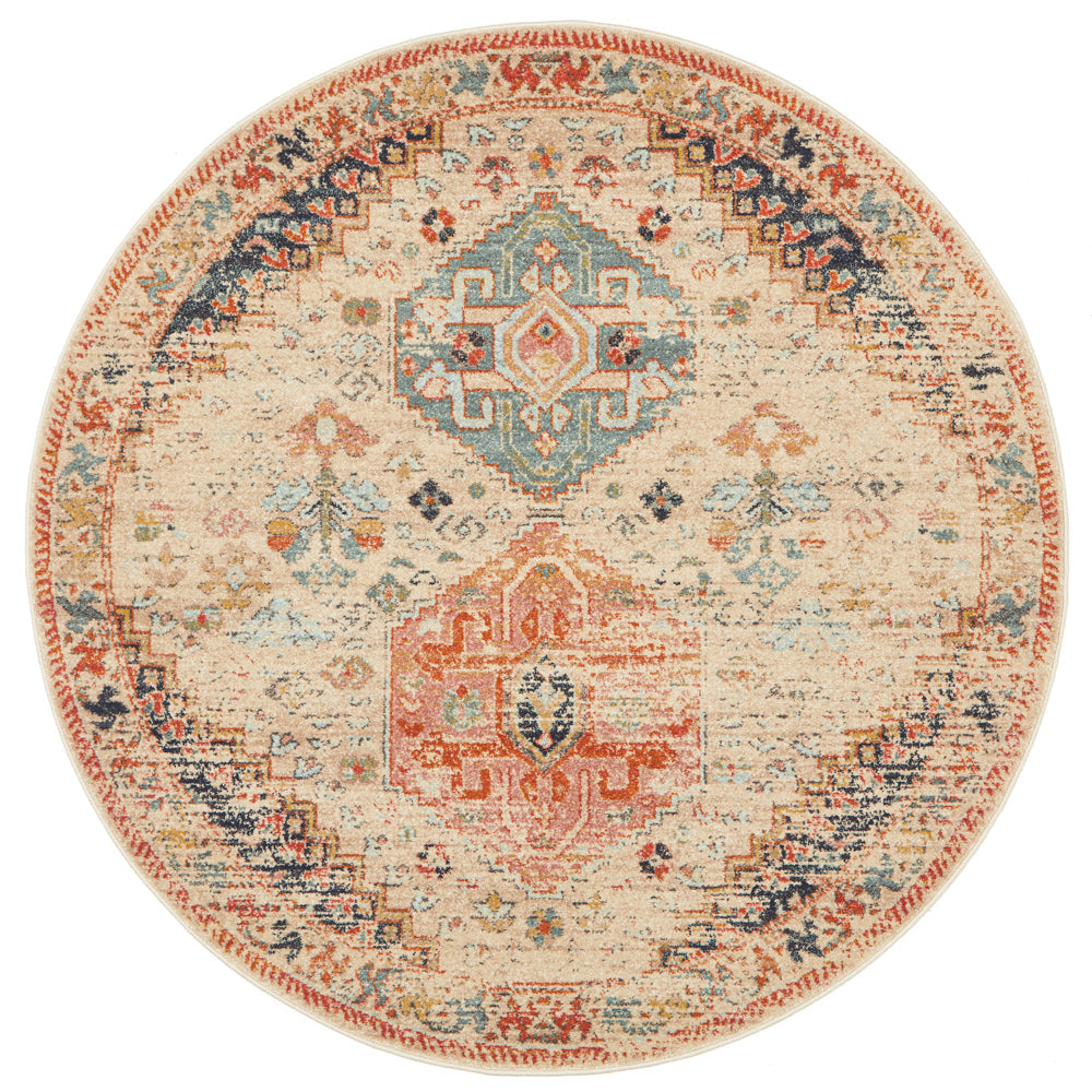 Kalani Autumn Round Rug | Traditional Rugs Belrose Sydney