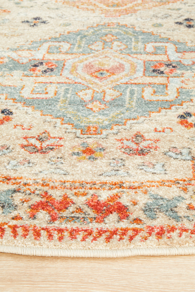 Kalani Autumn Round Rug | Traditional Rugs Belrose Sydney