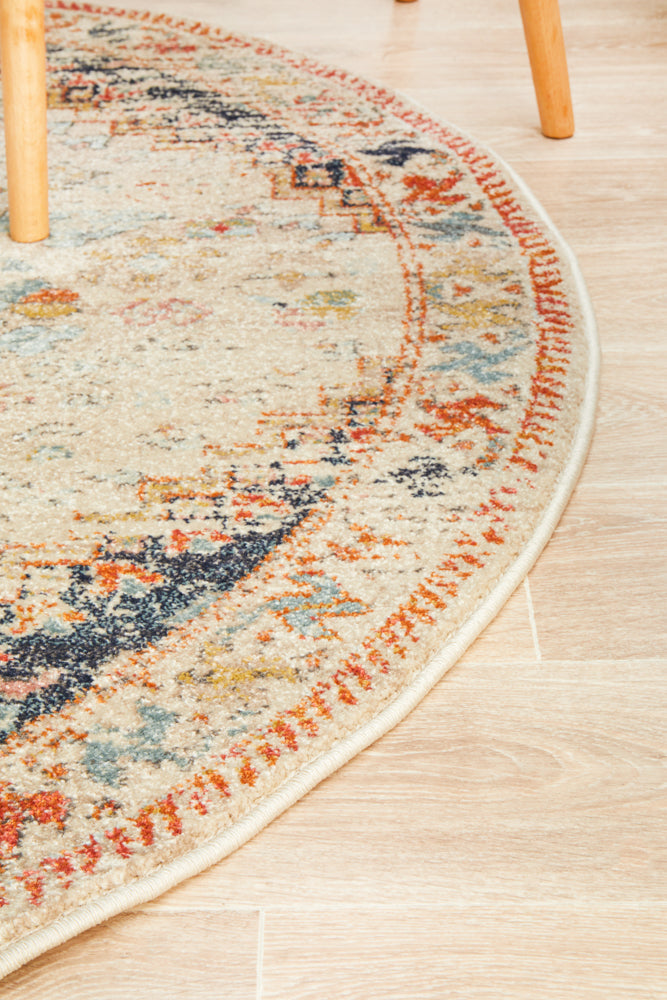 Kalani Autumn Round Rug | Traditional Rugs Belrose Sydney