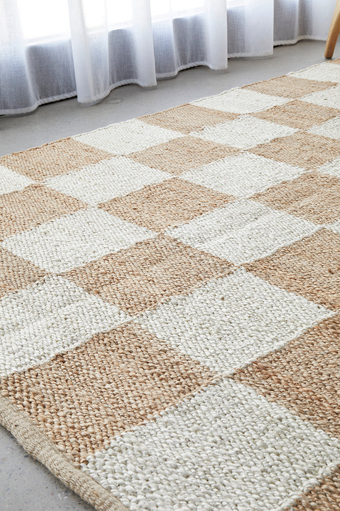 Bellingham Checkers Jute Rug | Natural Fibre Rugs Sydney
