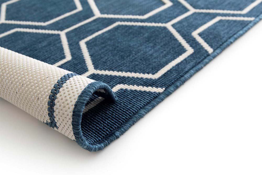 Dee Why Blue Honeycomb Rug | Outdoor Rugs Belrose | Rugs N Timber