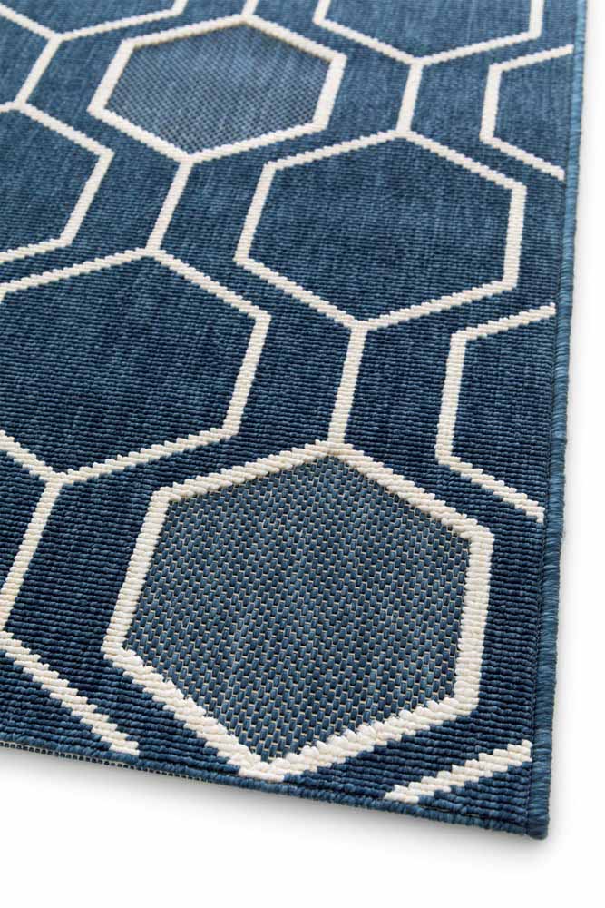 Dee Why Blue Honeycomb Rug | Outdoor Rugs Belrose | Rugs N Timber