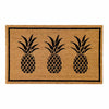 PVC Backed Coir Doormat - Black Pineapples