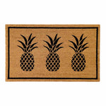 PVC Backed Coir Doormat - Black Pineapples