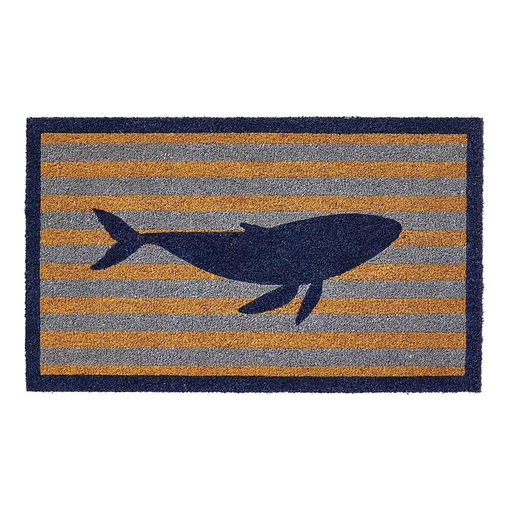 PVC Backed Coir Doormat - Whale