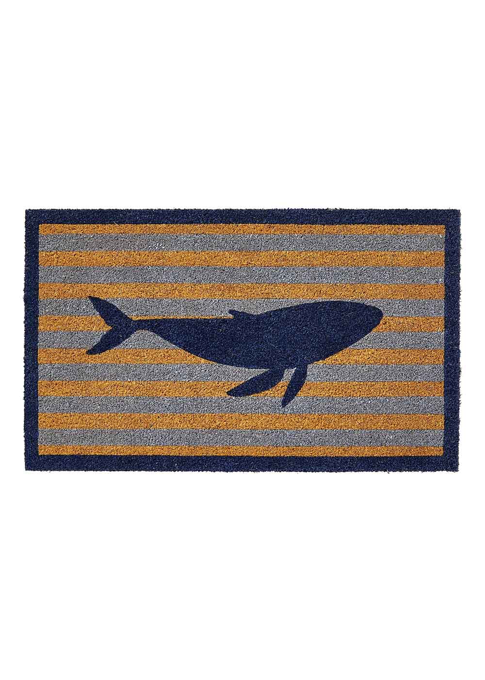 PVC Backed Coir Doormat - Whale