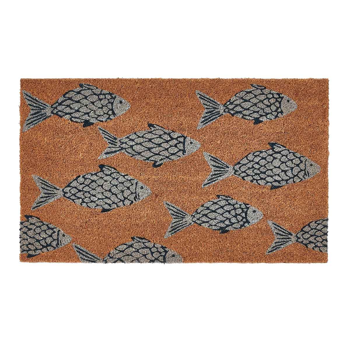 PVC Backed Coir Doormat - School of Fish