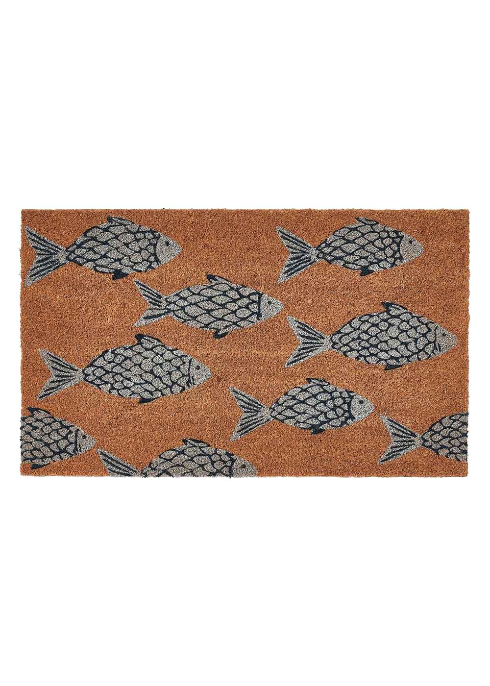 PVC Backed Coir Doormat - School of Fish