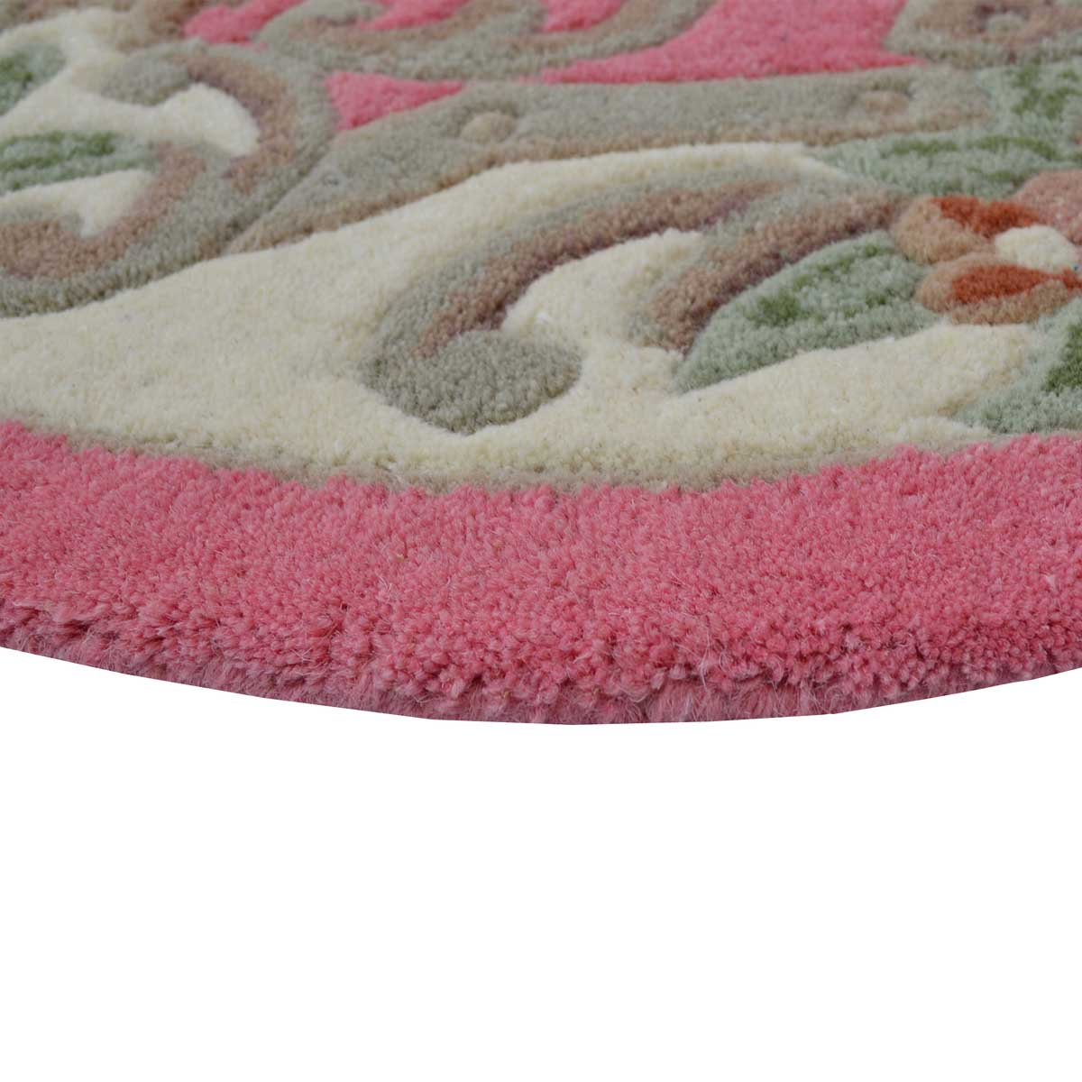 Rose Avolon Pink Round Rug | Wool Rugs Belrose | Rugs N Timber