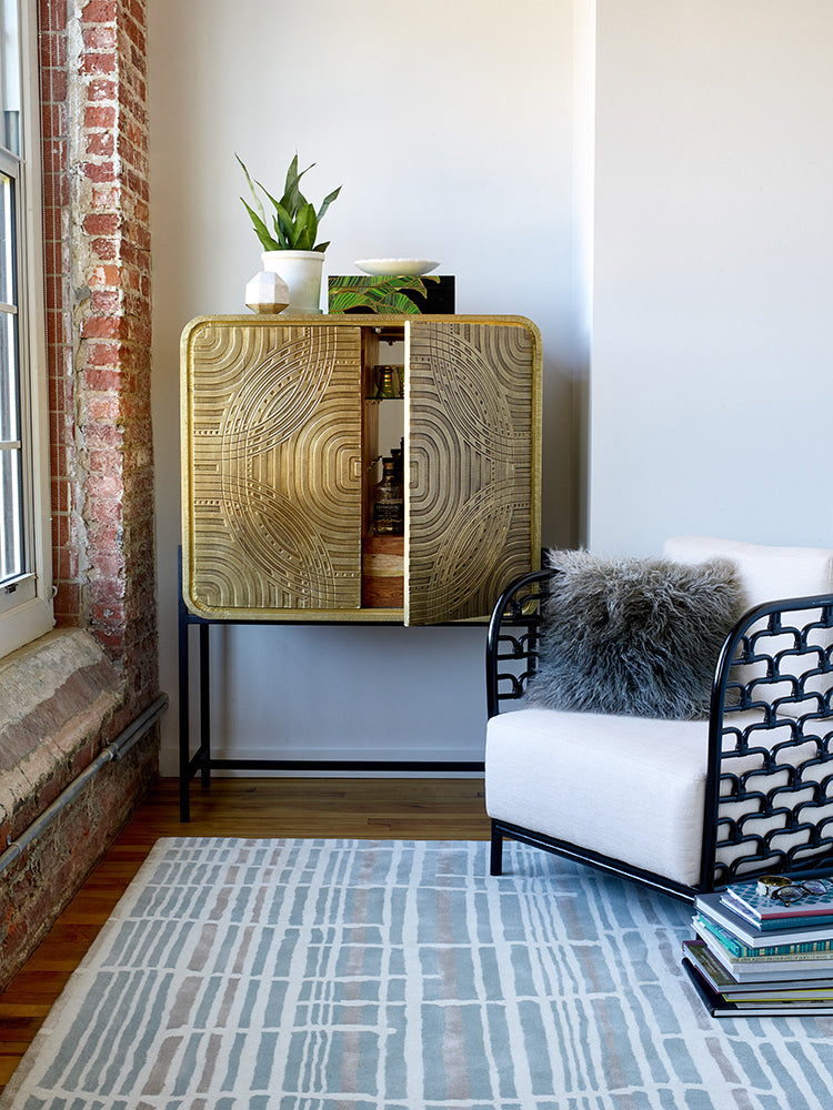 Florence Broadhurst - Tortoiseshell Stripe Jade Rug