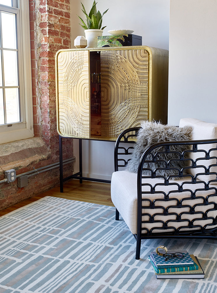Florence Broadhurst - Tortoiseshell Stripe Jade Rug