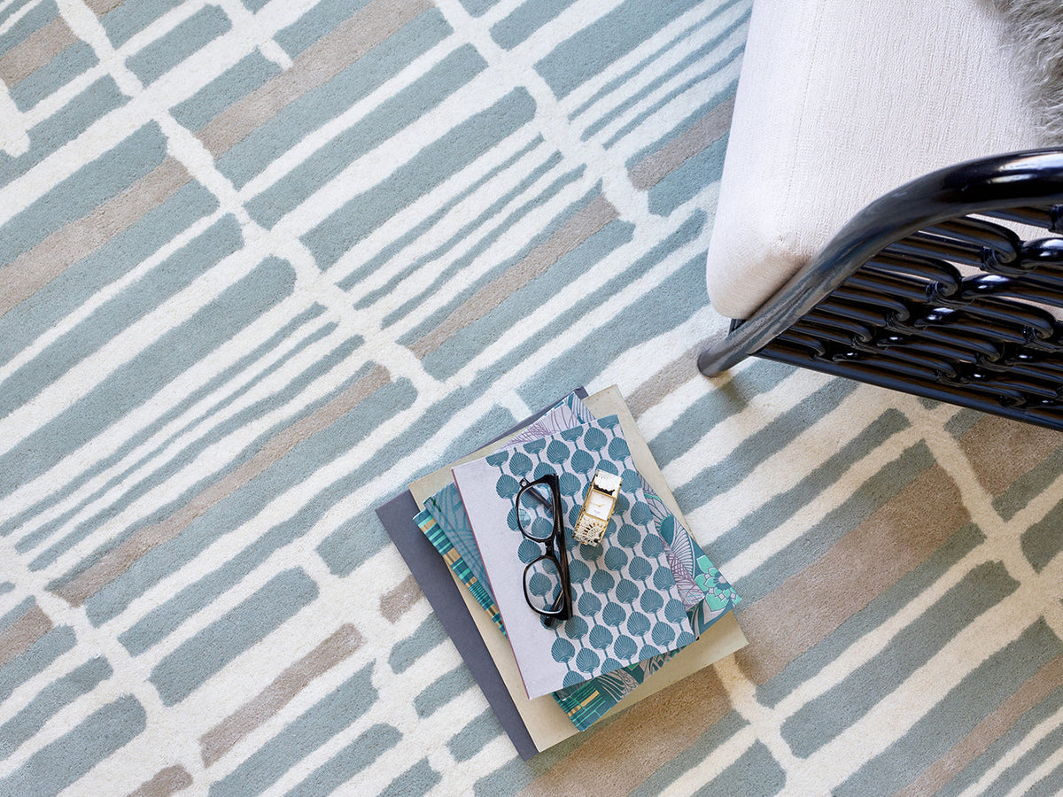 Florence Broadhurst - Tortoiseshell Stripe Jade Rug
