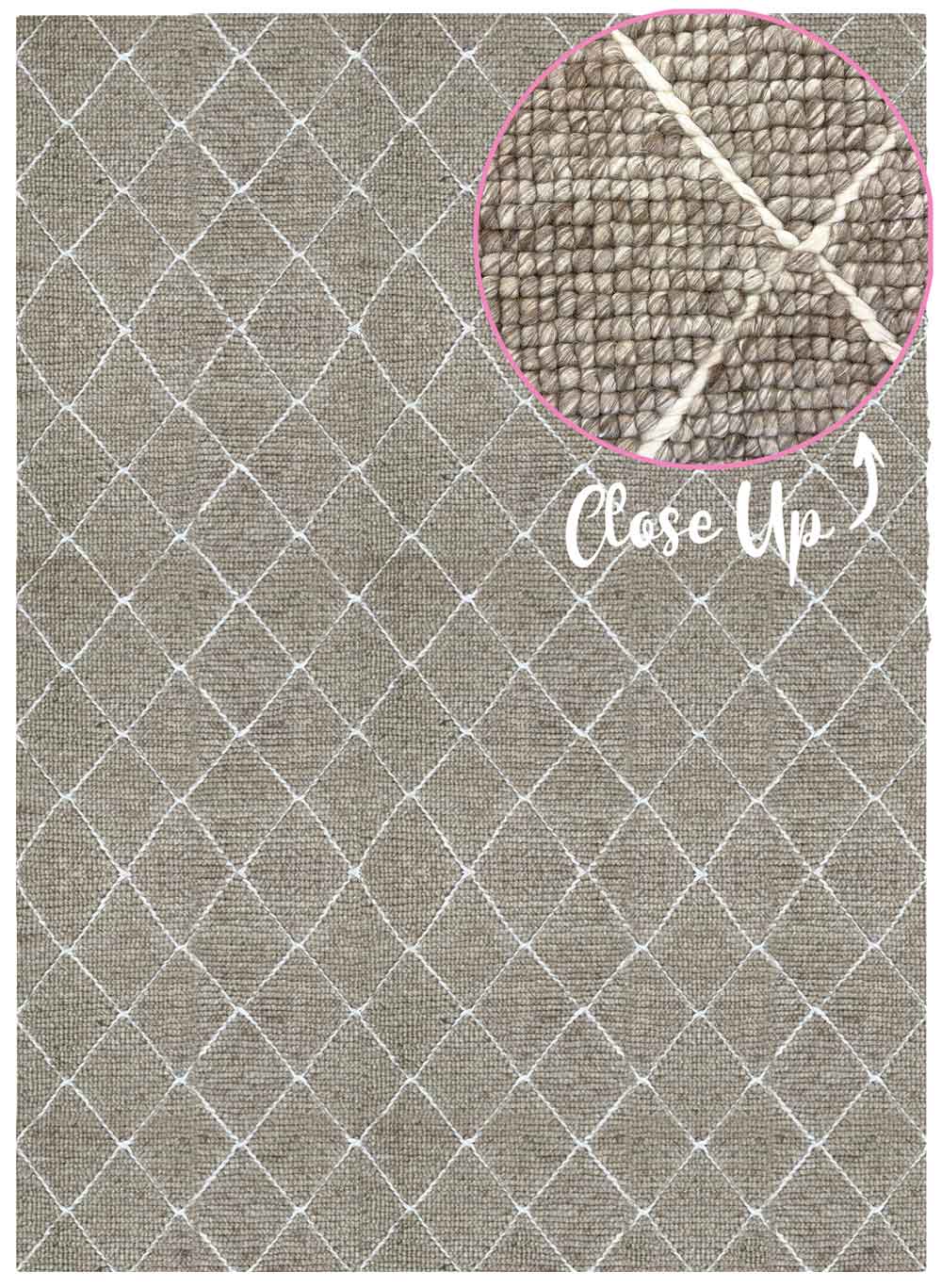 Diamond Beige Rug | Wool Rugs Belrose | Rugs N Timber