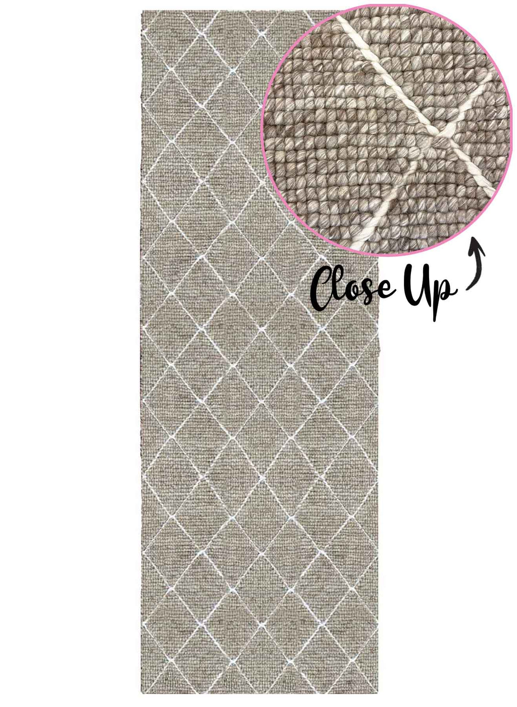 Diamond Beige Runner | Wool Rugs Belrose | Rugs N Timber