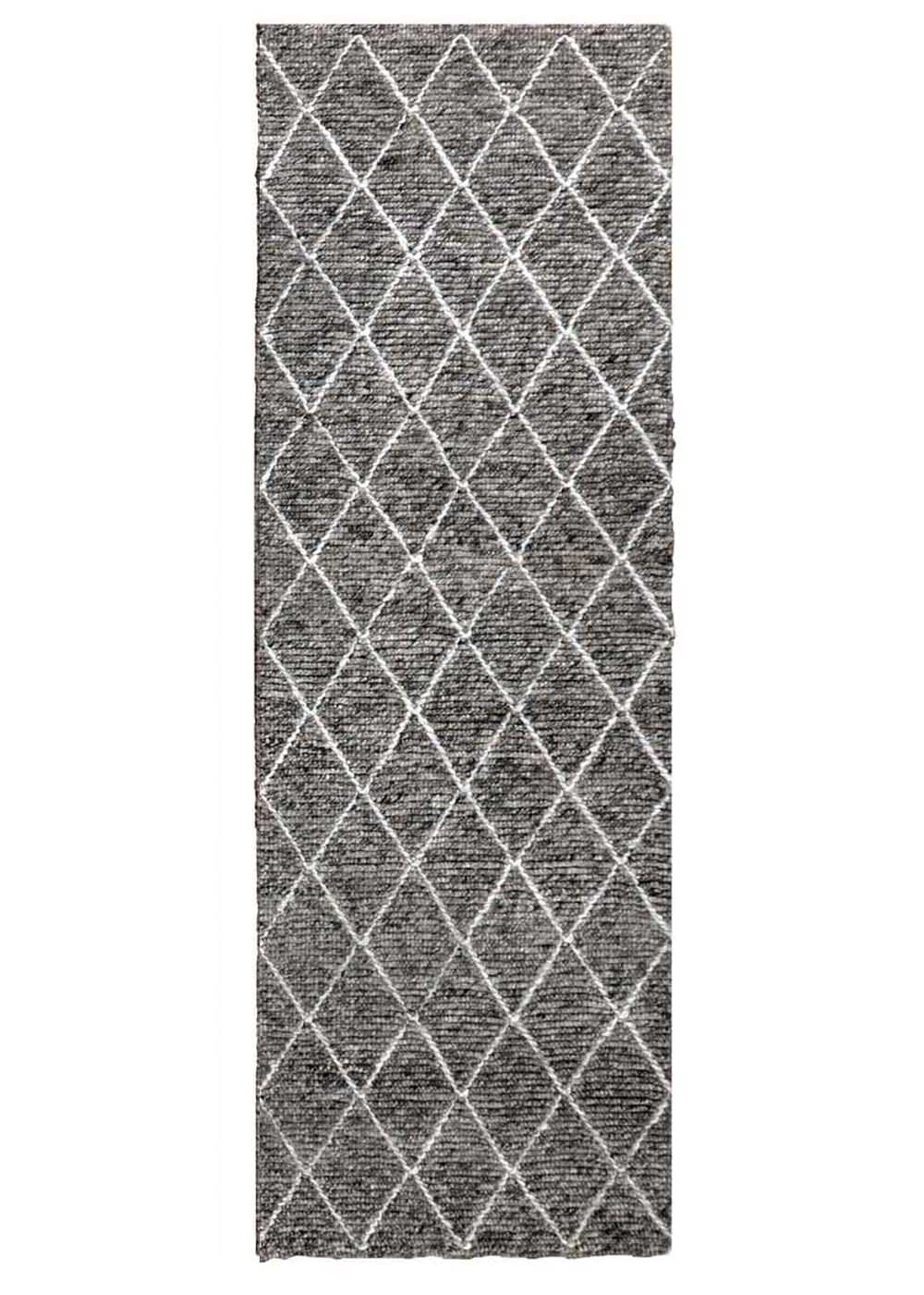 Dfs Rugs Grey Diamond Dark Grey Runner | Wool Rugs Belrose | Rugs N Timber – Rugs 'N ...