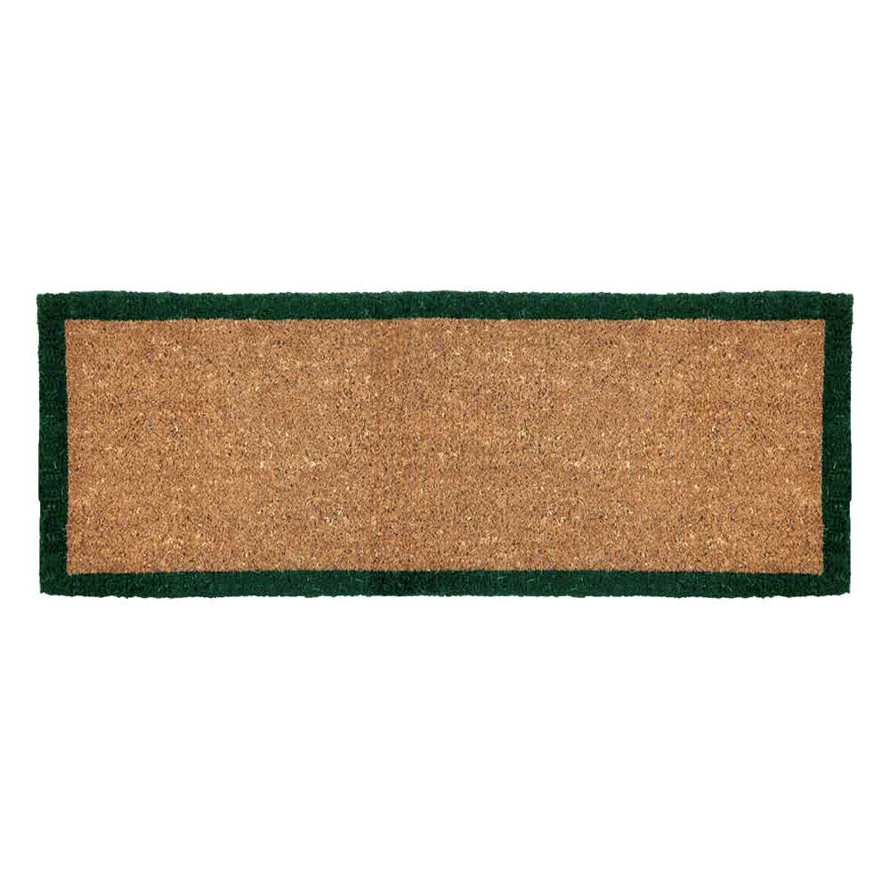 Federation Coir Double doormat with green borderm latex edging and 27m pile height. Available at Rugs N Timber Belrose