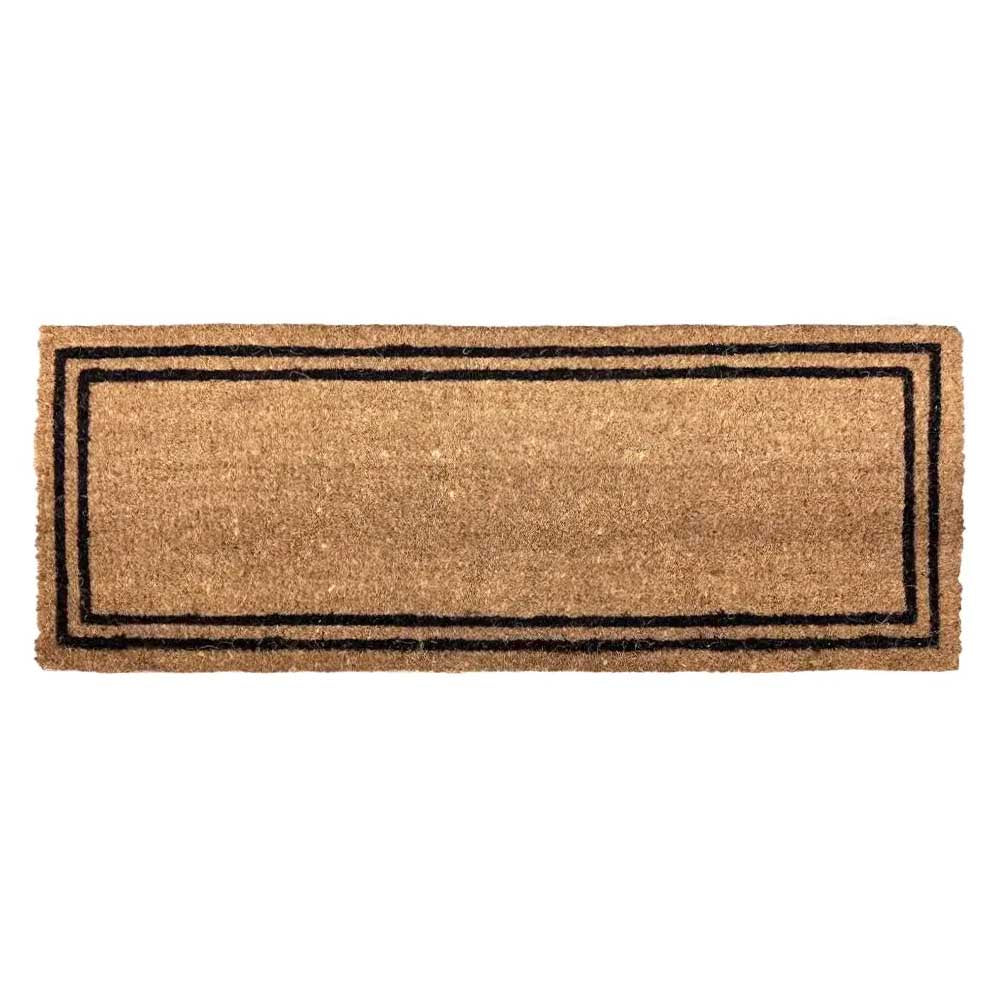 Federation Coir Double Doormat with thin double black lines border. Available at Rugs N Timber Belrose