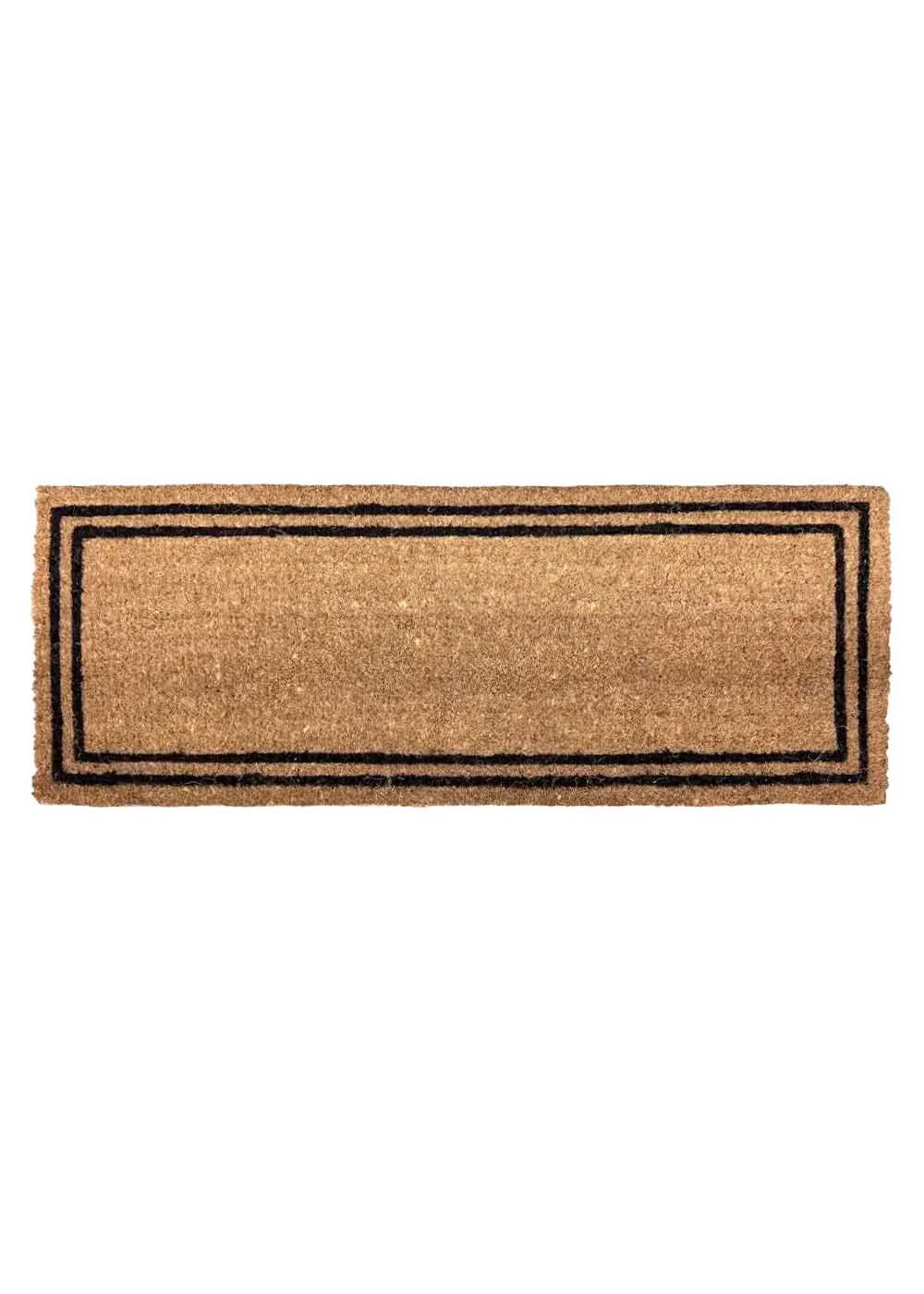 Federation Coir Double Doormat with thin double black lines border. Available at Rugs N Timber Belrose