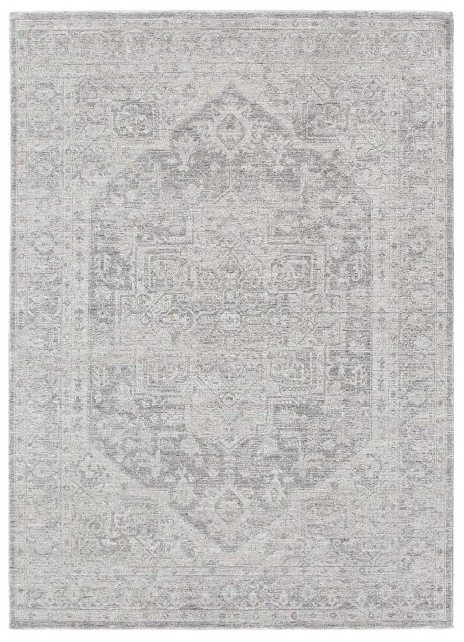 Vienna Château Silver Rug featuring a classic medallion pattern in light grey tones, available at Rugs N Timber Belrose showroom, Northern Beaches Sydney