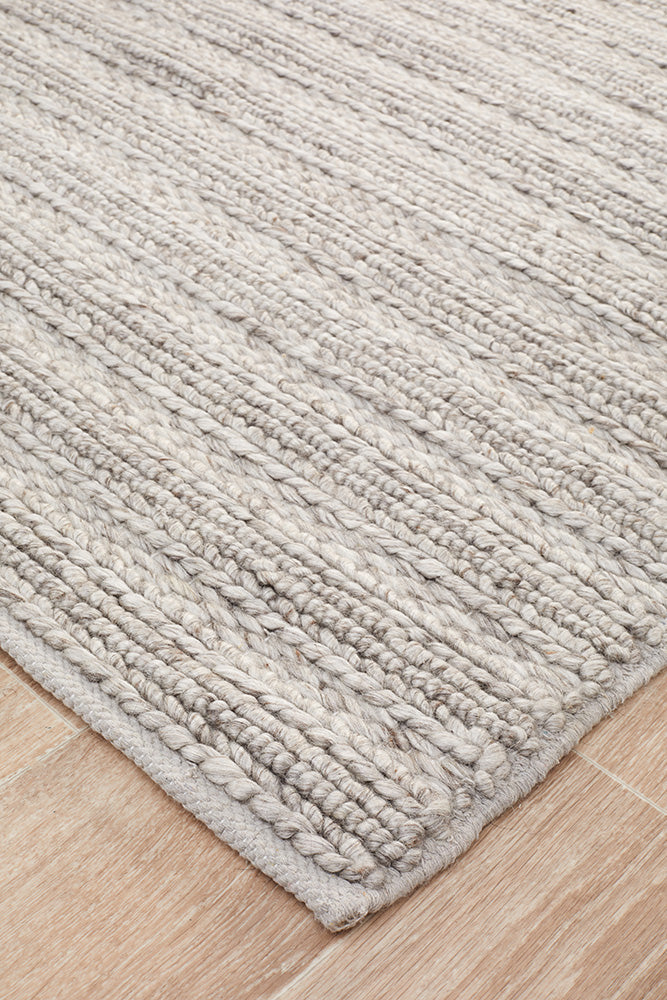 Kendall Silver Rug - textured knotted wool rug - See it at Rugs N Timber Belrose