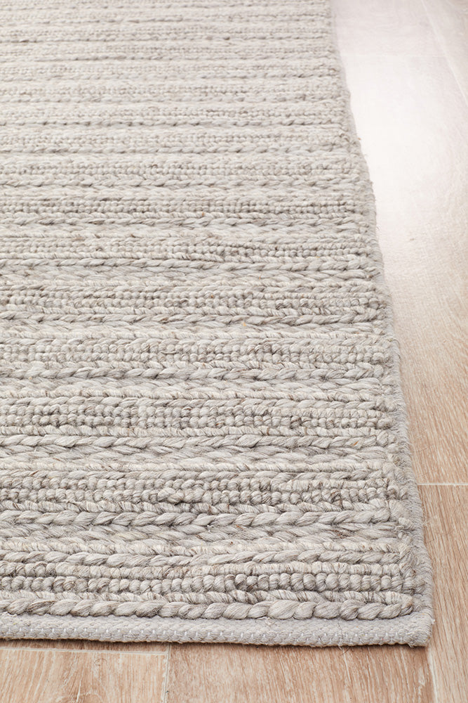 Kendall Silver Rug - textured knotted wool rug - See it at Rugs N Timber Belrose