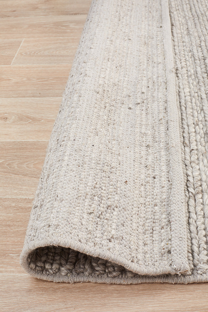 Kendall Silver Rug - textured knotted wool rug - See it at Rugs N Timber Belrose