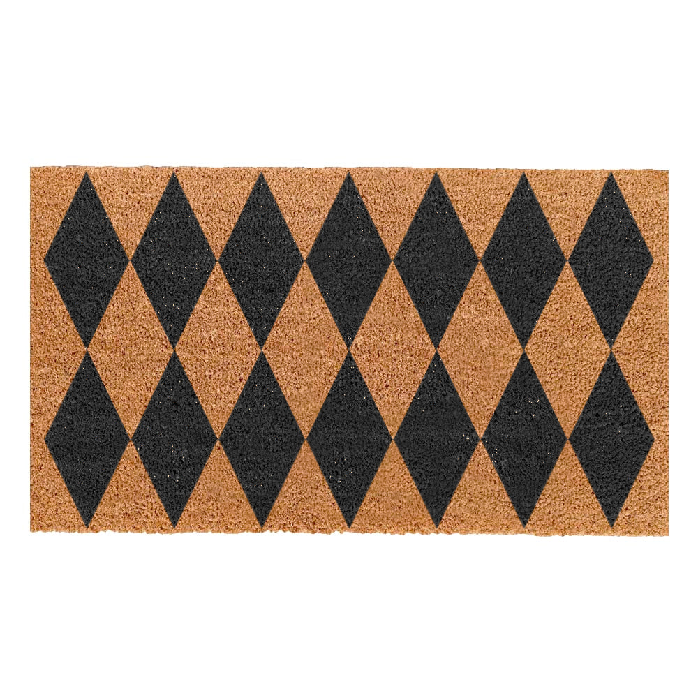 Black Harlequin PVC Coir Doormat | Door Mats Belrose | Rugs N Timber