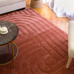 Bordeaux Dark Coral Arches Rug | Modern Rugs Belrose | Rugs N Timber