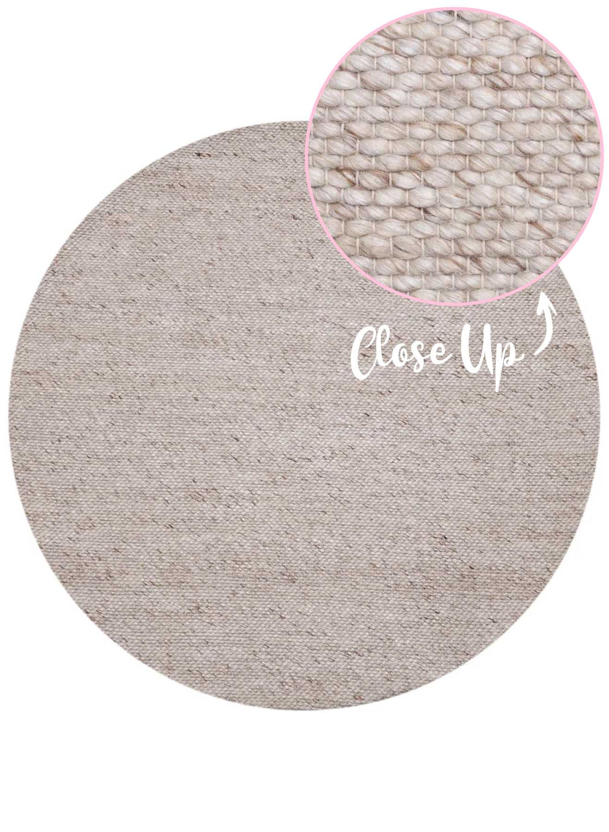 Opal Off-White Round Rug