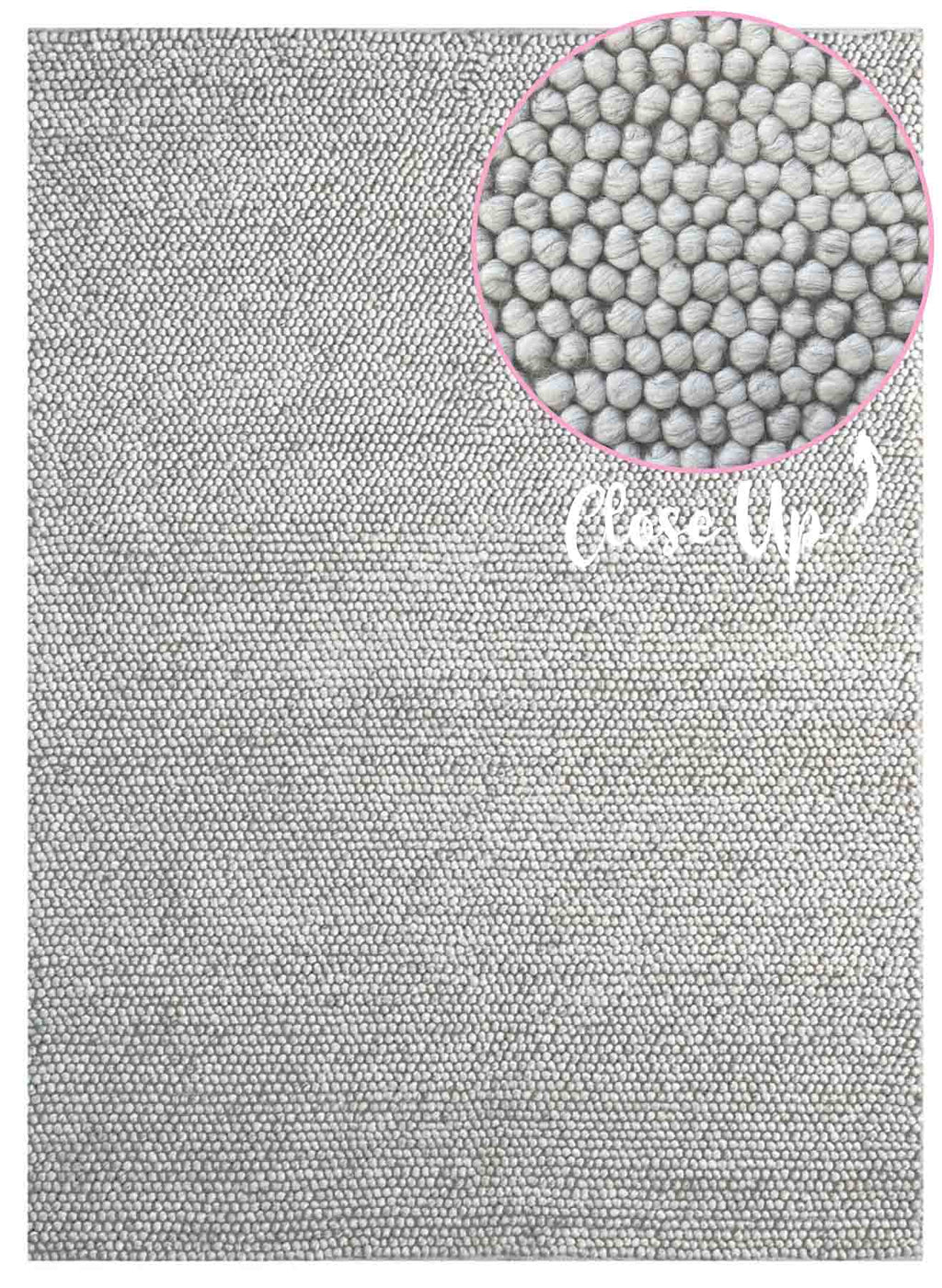 Balmain Silver Textured Rug | Wool Rugs Belrose | Rugs N Timber