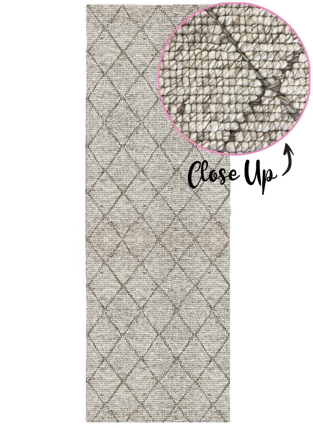 Diamond Off-White Runner | Wool Rugs Belrose | Rugs N Timber – Rugs 'N ...